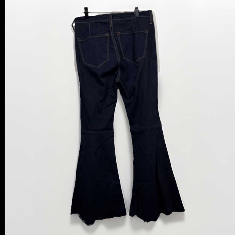 Judy Blue High Waist Super Flare Denim Blue Dark Jeans Raw Hem Women's Sz 7/ 28 - Picture 3 of 8